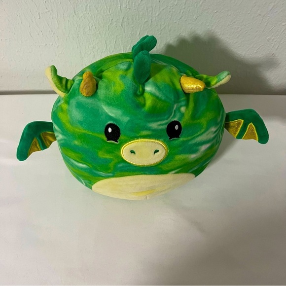 Squishmallow 9" Green Tie Dye Dexter Dragon Plush Embroidered Swirl Year 2020 - Picture 2 of 8